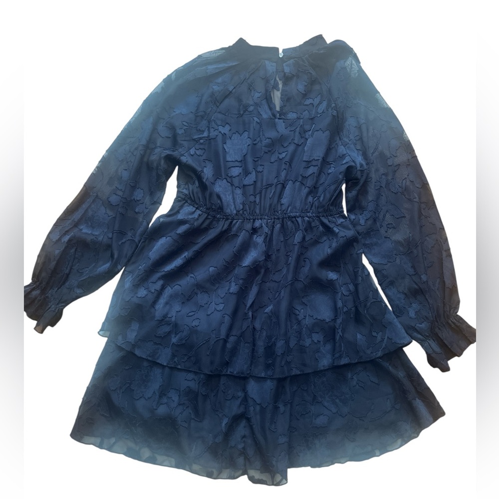 Navy Blue Tiered Dress - Picture 2 of 12